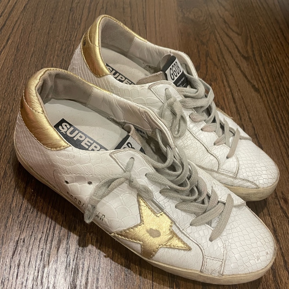 Golden goose gold and white 37
